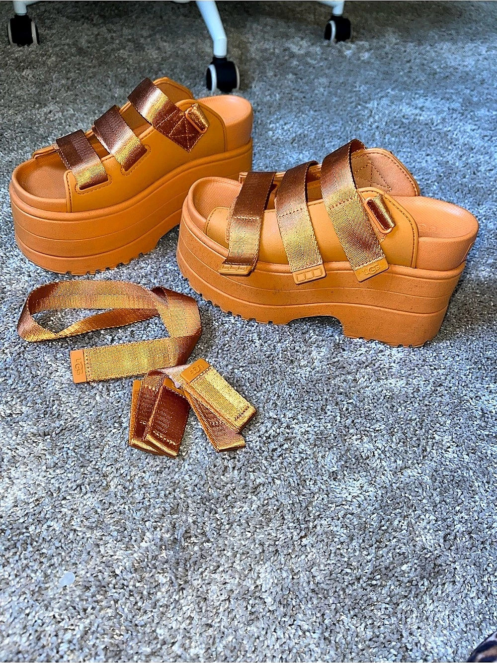 UGG GoldenRise Platform Sandals Platform Sandals in Orange US 9